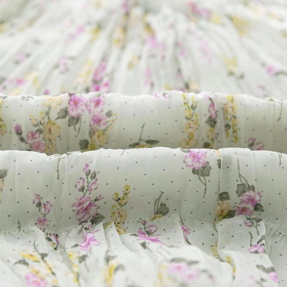 Pastel Mint Green Floral Tiered Midi Skirt - Picture 4 of 4